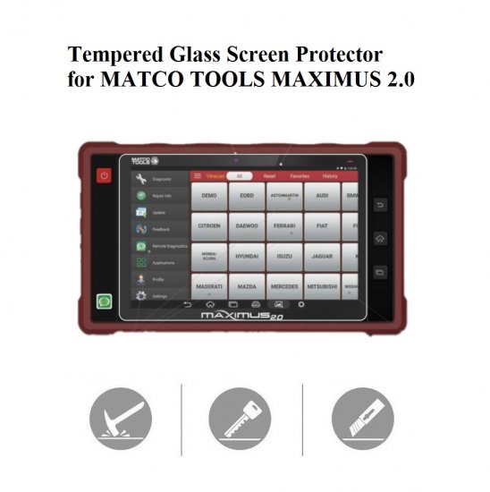 Tempered Glass Screen Protector for MATCO TOOLS MAXIMUS 2.0 - Click Image to Close